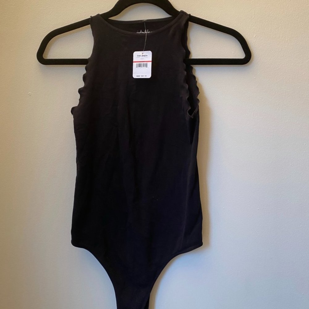 Free People Black Halter Bodysuit